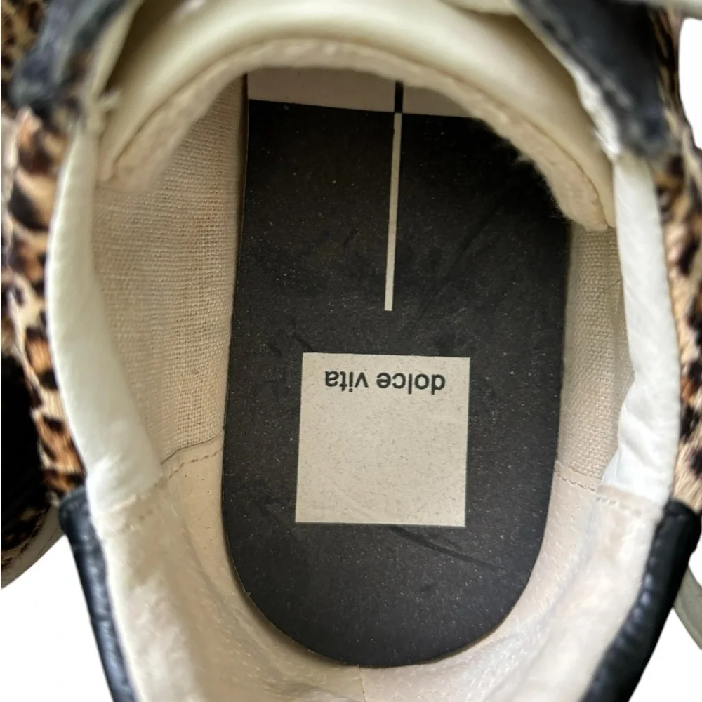DOLCE VITA Dark Leopard Calf Leopard Nino Lace Up Sneaker SZ: 7 - Picture 2 of 6